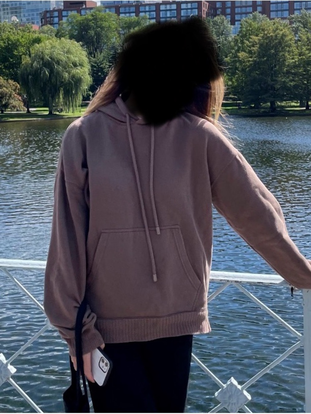 Zara Women's Oversized Brown Hooded Sweatshirt/Hoodie